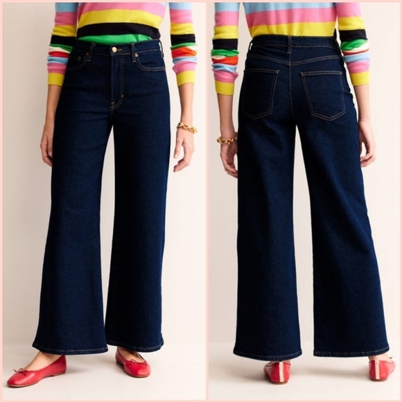 BODEN High Rise Wide Leg Jeans in Indigo - Picture 2 of 13